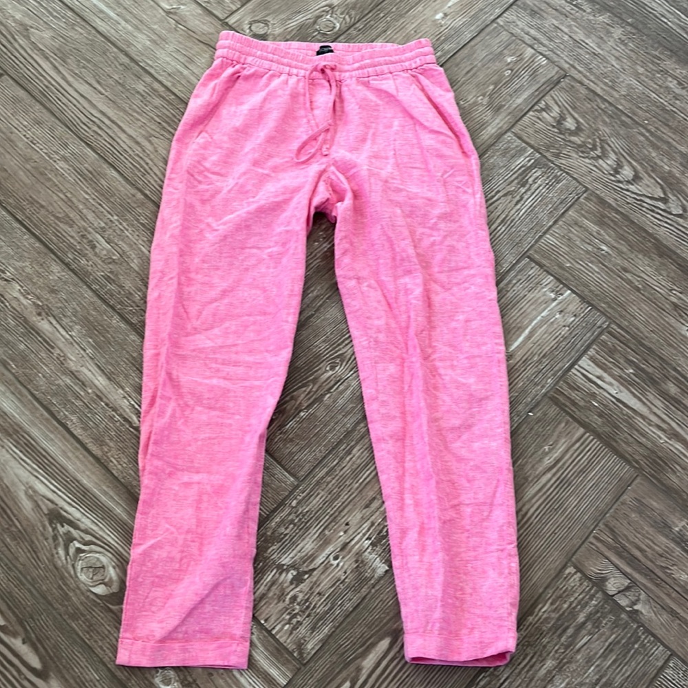NWT J. Crew Factory pink linen pants, sz 0